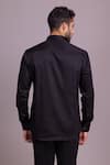 Shop_AMIT ARORA_Black Cotton Lycra Plain Metallic Button Shirt _at_Aza_Fashions