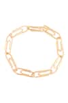 Shop_Anaash_Gold Plated Linked Paper Clip Bracelet _at_Aza_Fashions