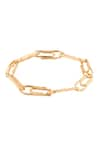 Shop_Anaash_Gold Plated Linked Paper Clip Bracelet _Online_at_Aza_Fashions