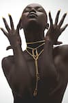 Buy_Anaash_Gold Plated Paper Clip Lasso Necklace _at_Aza_Fashions