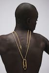 Anaash_Gold Plated Paper Clip Lasso Necklace _Online_at_Aza_Fashions