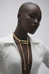 Shop_Anaash_Gold Plated Paper Clip Lasso Necklace _Online_at_Aza_Fashions