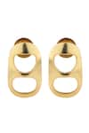 Shop_Anaash_Gold Plated Petite Can Opener Stud Hoops _at_Aza_Fashions