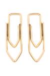 Shop_Anaash_Gold Plated Paper Clip Studs _at_Aza_Fashions