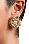 Buy_Rejuvenate jewels_White Ghungaroo Sheesh Earrings _at_Aza_Fashions