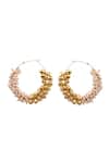 Shop_Rejuvenate jewels_White Ghungaroo Embellished Hoops _at_Aza_Fashions