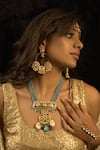 Buy_Rejuvenate jewels_Blue Stone Sita Devi Necklace _at_Aza_Fashions