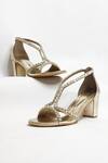 Buy_THE ALTER_Gold Rhinestone Embellished Block Heels _at_Aza_Fashions