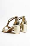 THE ALTER_Gold Rhinestone Embellished Block Heels _at_Aza_Fashions