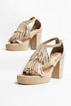 Buy_THE ALTER_Beige Tasseled Platform Block Heels _at_Aza_Fashions