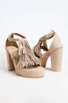 Shop_THE ALTER_Beige Tasseled Platform Block Heels 