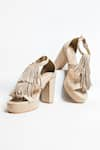 THE ALTER_Beige Tasseled Platform Block Heels _Online