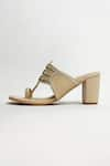 Buy_THE ALTER_Beige Kolhapuri Block Heels _Online_at_Aza_Fashions