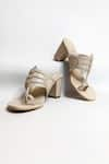 THE ALTER_Beige Kolhapuri Block Heels _Online