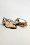 Shop_THE ALTER_Rose Gold Rhinestone Kiara Embellished Strap Sandals _Online_at_Aza_Fashions