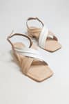 THE ALTER_Beige Cross Strap Heels _Online_at_Aza_Fashions