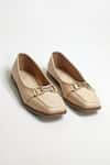 THE ALTER_Beige Charlie Square Toe Ballerinas _Online_at_Aza_Fashions