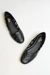 THE ALTER_Black Cutwork Round Ballerinas _at_Aza_Fashions