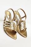 Buy_THE ALTER_Gold Pointed Toe Strappy Stiletto Heels _at_Aza_Fashions