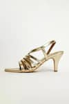 Buy_THE ALTER_Gold Pointed Toe Strappy Stiletto Heels _Online_at_Aza_Fashions