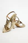 THE ALTER_Gold Pointed Toe Strappy Stiletto Heels _at_Aza_Fashions