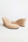 Shop_THE ALTER_Beige Clear Strap Wedges _Online_at_Aza_Fashions