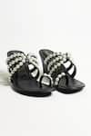 Shop_THE ALTER_Black Pearl Embellished Wedges _at_Aza_Fashions