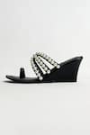 Shop_THE ALTER_Black Pearl Embellished Wedges _Online_at_Aza_Fashions