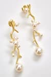 Buy_Voyce Jewellery_White Pearl Berries Abstract Carved Earrings _at_Aza_Fashions