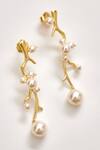 Shop_Voyce Jewellery_White Pearl Berries Abstract Carved Earrings _at_Aza_Fashions