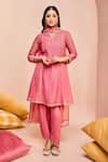 Buy_Dohr India_Rumi Gota Embroidered A-Line Kurta & Salwar Set _at_Aza_Fashions