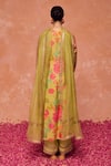 Shop_Dohr India_Green Kurta Viscose (57% 43% Bahara A-line And Palazzo Set _at_Aza_Fashions