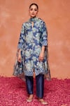 Buy_Dohr India_Gulnaz Floral Print A-Line Kurta & Pant Set _at_Aza_Fashions