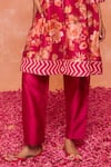 Shop_Dohr India_Pink Kurta Silk Chanderi (87% Cotton Gulnaz Gota Embroidered A-line And Pant Set 