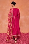 Shop_Dohr India_Pink Anarkali Finest Silk (87% 13% Embroidered And Palazzo Set _at_Aza_Fashions