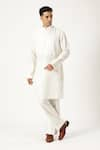 Shop_PARESH LAMBA SIGNATURES_White Chanderi Silk Embroidered Stitch Kurta _Online_at_Aza_Fashions