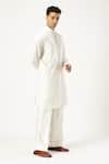 PARESH LAMBA SIGNATURES_White Chanderi Silk Embroidered Stitch Kurta _at_Aza_Fashions