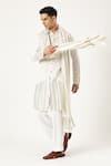 Buy_PARESH LAMBA SIGNATURES_White Georgette Embroidered Sequin Kurta Pyjama Set _at_Aza_Fashions