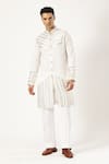 Buy_PARESH LAMBA SIGNATURES_White Georgette Embroidered Sequin Kurta Pyjama Set _Online_at_Aza_Fashions