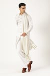 Buy_PARESH LAMBA SIGNATURES_White Georgette Embroidered Sequin Kurta Pyjama Set 