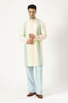 Buy_PARESH LAMBA SIGNATURES_Multi Color Georgette Embroidered Sequin Panelled Kurta Set _at_Aza_Fashions