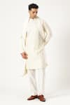 Buy_PARESH LAMBA SIGNATURES_Off White Georgette Embroidered Sequin And Thread Kurta _at_Aza_Fashions