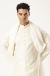 PARESH LAMBA SIGNATURES_Off White Georgette Embroidered Sequin And Thread Kurta _at_Aza_Fashions