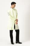 PARESH LAMBA SIGNATURES_Yellow Cotton Embroidered Bead Kurta _at_Aza_Fashions