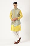 Buy_PARESH LAMBA SIGNATURES_Multi Color Cotton Velvet Embroidered Thread Layered Bundi _at_Aza_Fashions