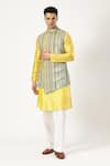 PARESH LAMBA SIGNATURES_Multi Color Cotton Velvet Embroidered Thread Layered Bundi _Online_at_Aza_Fashions