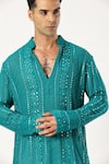 Buy_PARESH LAMBA SIGNATURES_Green Georgette Embroidered Mirror Kurta And Pyjama Set 