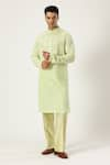 Buy_PARESH LAMBA SIGNATURES_Green Georgette Embroidered Floral Applique Kurta And Pyjama Set _at_Aza_Fashions