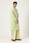 PARESH LAMBA SIGNATURES_Green Georgette Embroidered Floral Applique Kurta And Pyjama Set _at_Aza_Fashions