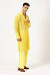 PARESH LAMBA SIGNATURES_Yellow Georgette Embellished Mirrorwork Kurta With Pyjama _at_Aza_Fashions